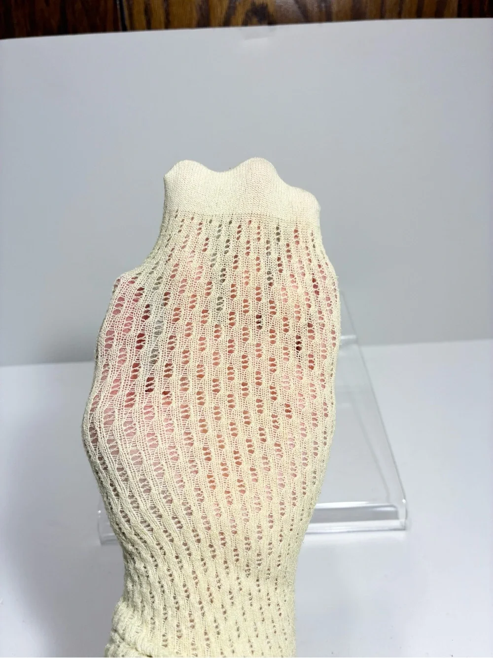 2 Pairs Y2K Peach Floral Jacquard & Ivory Open Knit ITALY MADE Tights Lot Sz M/L